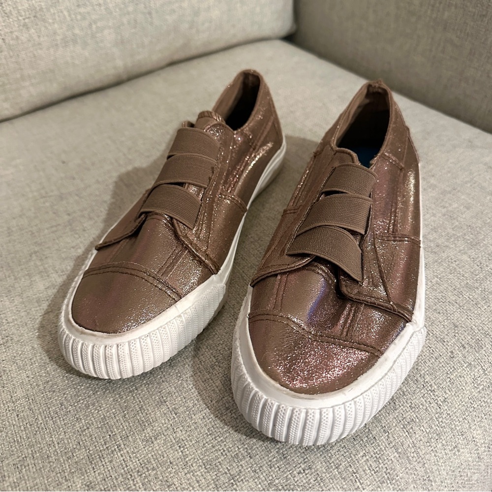 Blowfish Marley Metallic Rose Gold Slip On Elastic Sneakers Shoes Size 7.5